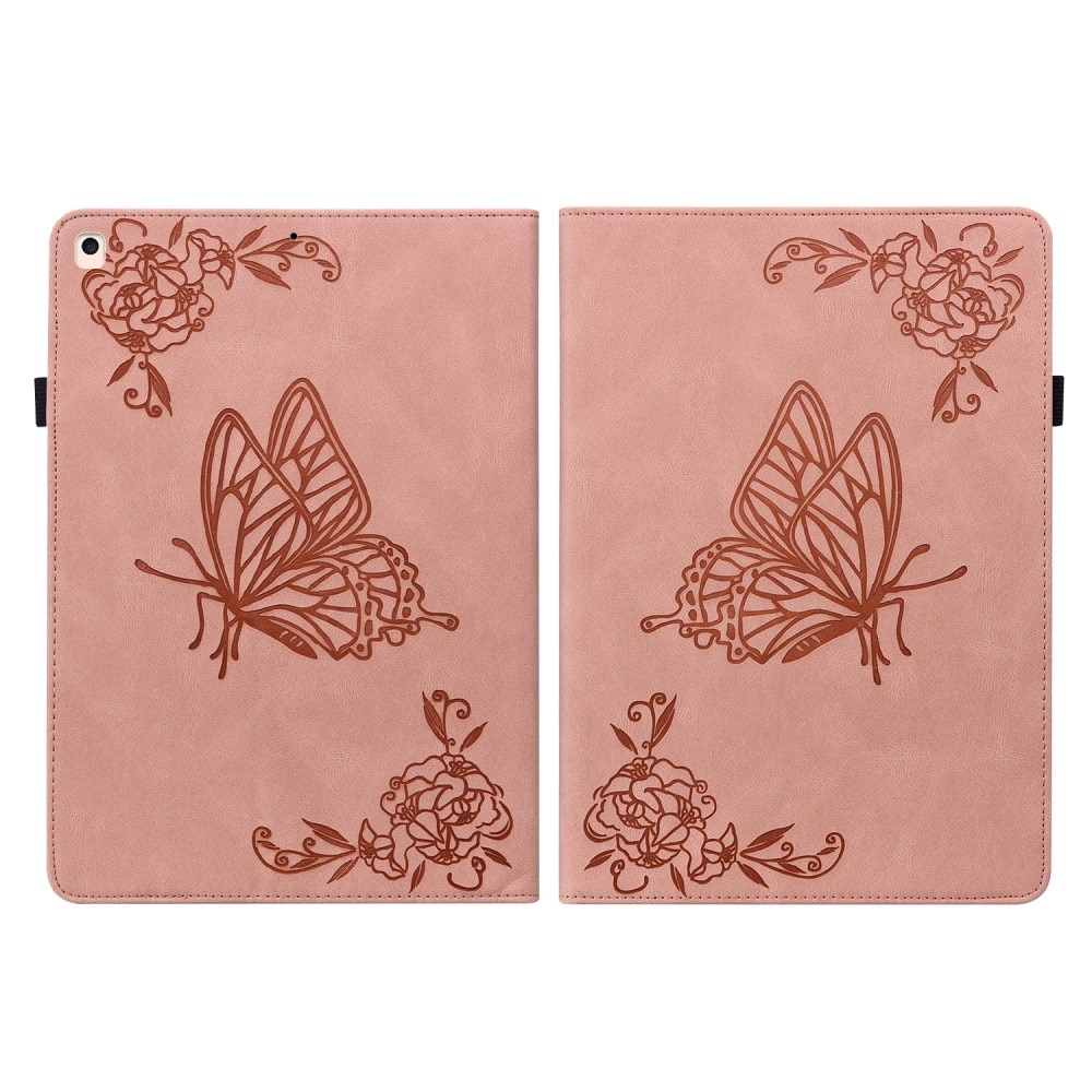 Custodia in pelle con farfalla iPad 10.2 7th Gen (2019) rosa