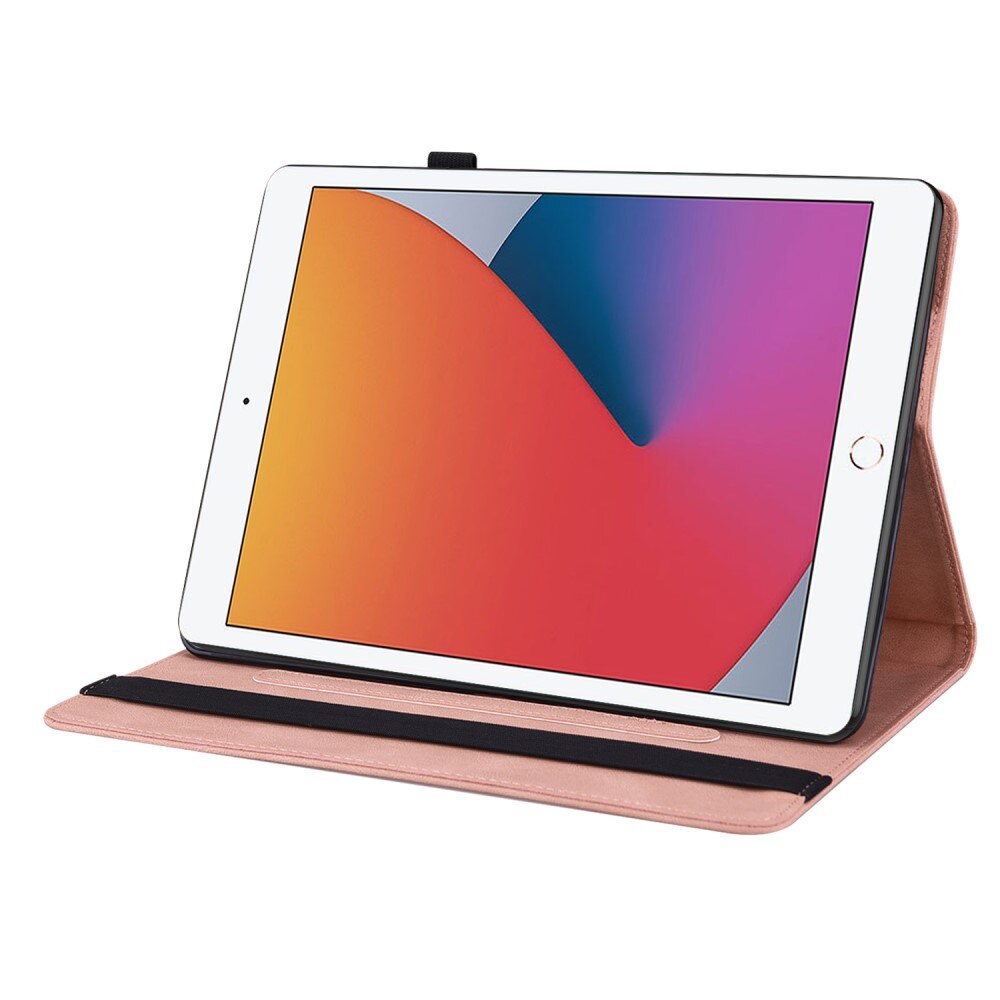 Custodia in pelle con farfalla iPad 10.2 9th Gen (2021) rosa