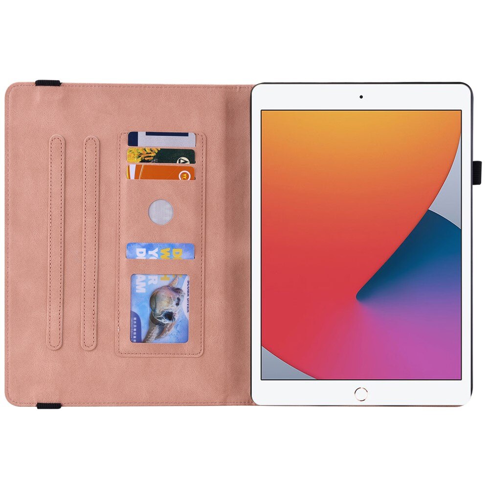 Custodia in pelle con farfalla iPad 10.2 7th Gen (2019) rosa