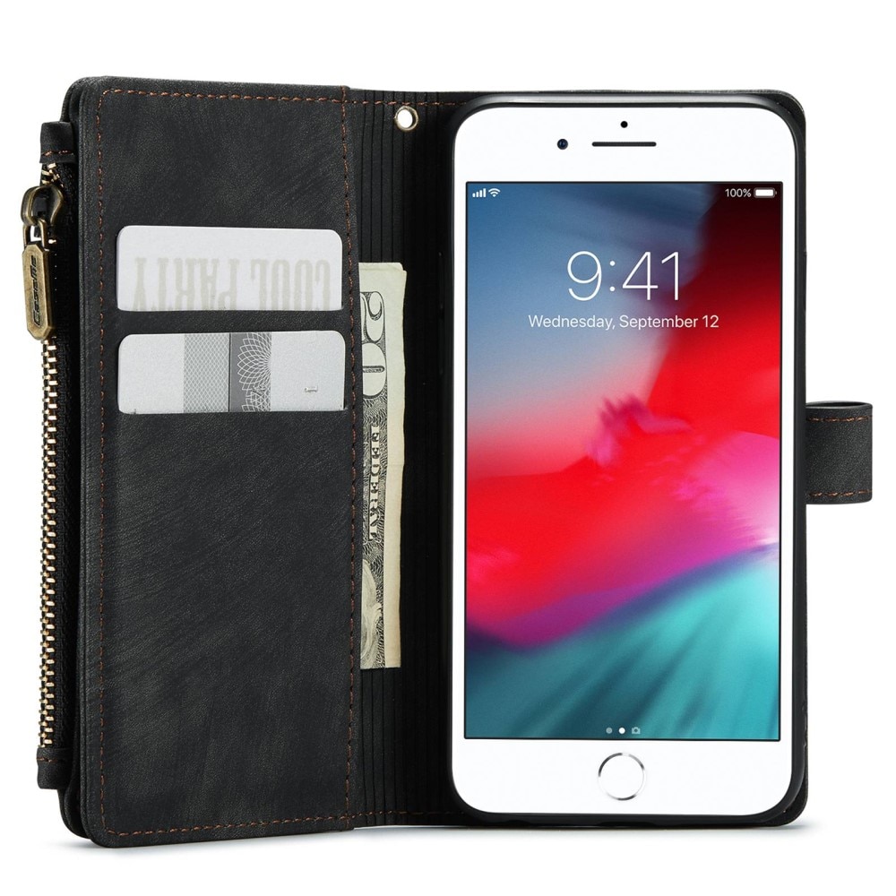 Custodie a portafoglio Zipper iPhone 8 nero