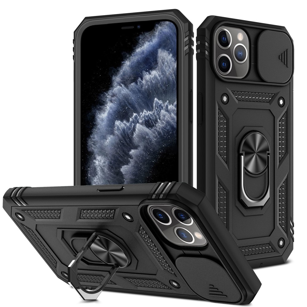 Cover ibride con anello e protezione fotocamera iPhone 11 Pro nero