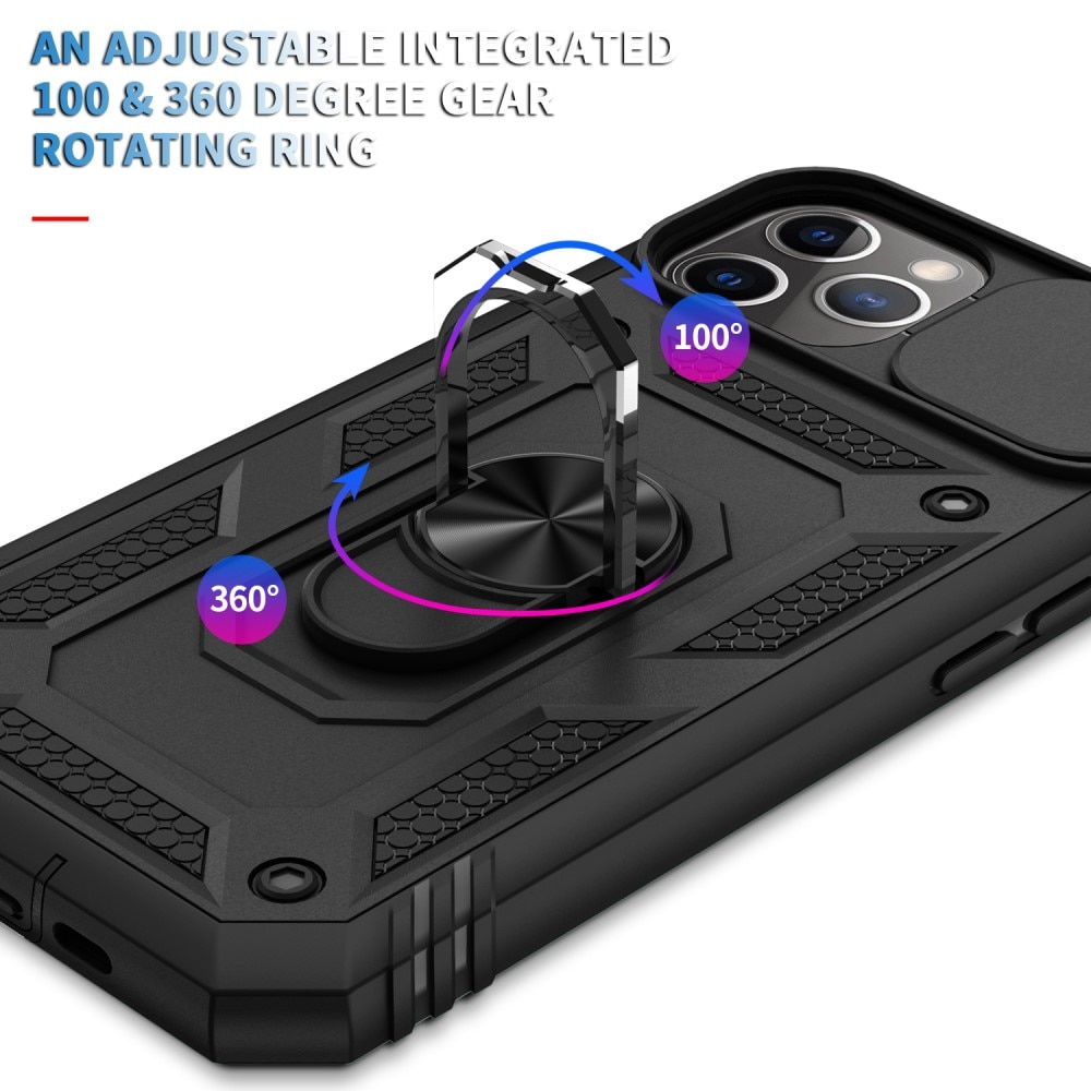 Cover ibride con anello e protezione fotocamera iPhone 11 Pro nero