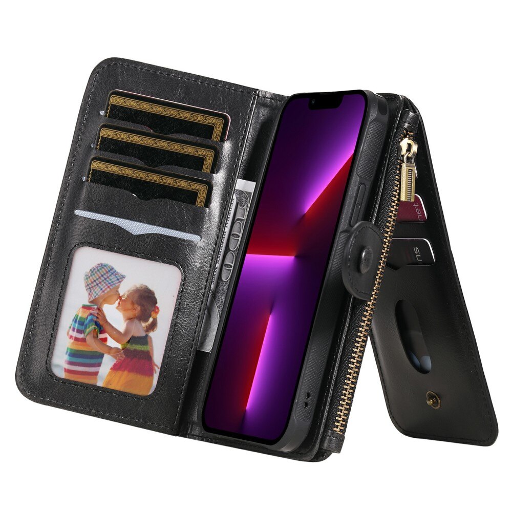 Magnet Leather Multi Wallet iPhone 13 Pro nero