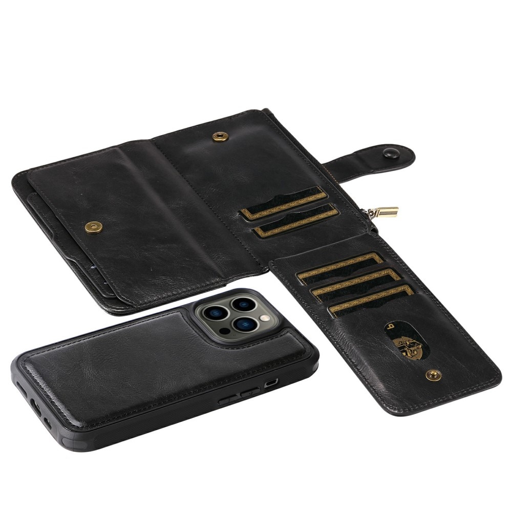 Magnet Leather Multi Wallet iPhone 13 Pro nero