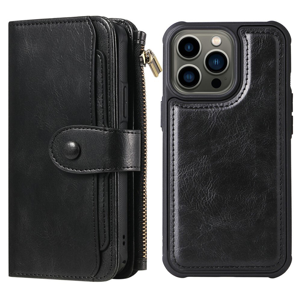 Magnet Leather Multi Wallet iPhone 13 Pro nero