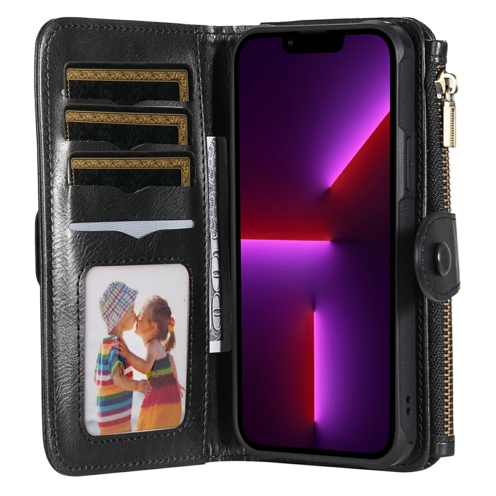 Magnet Leather Multi Wallet iPhone 13 Pro nero