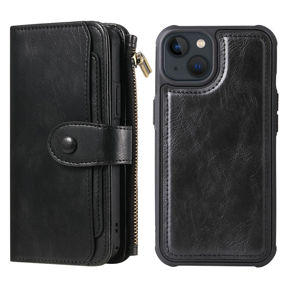 Magnet Leather Multi Wallet iPhone 13 nero