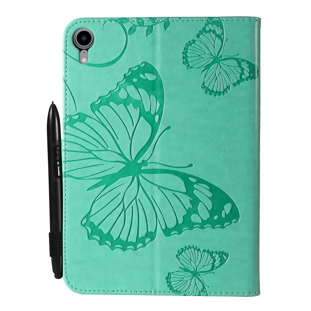 Custodia in pelle con farfalla   Verde