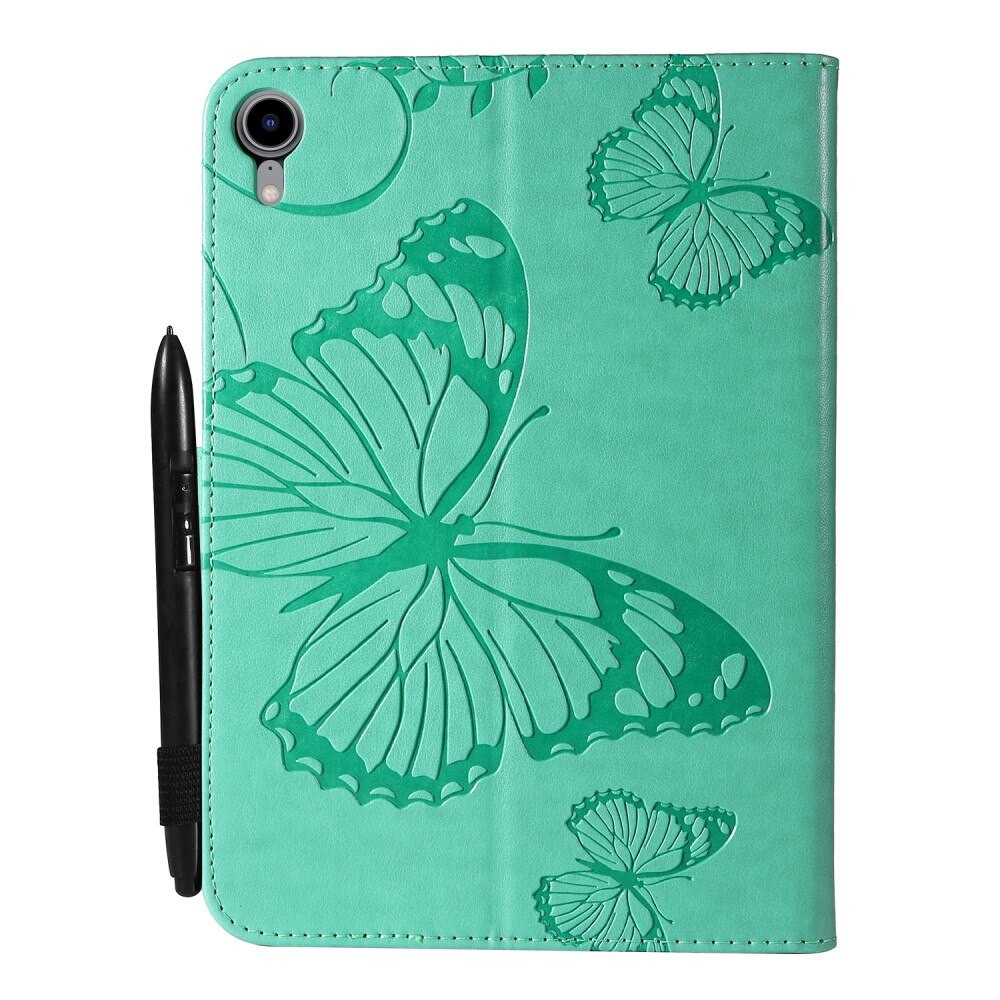 Custodia in pelle con farfalla iPad Mini 6 2021 Verde