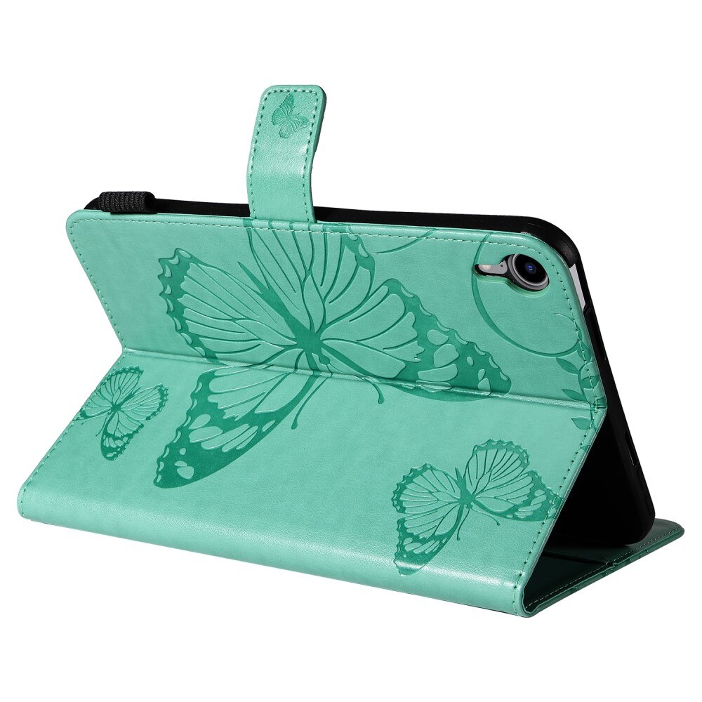 Custodia in pelle con farfalla iPad Mini 6 2021 Verde