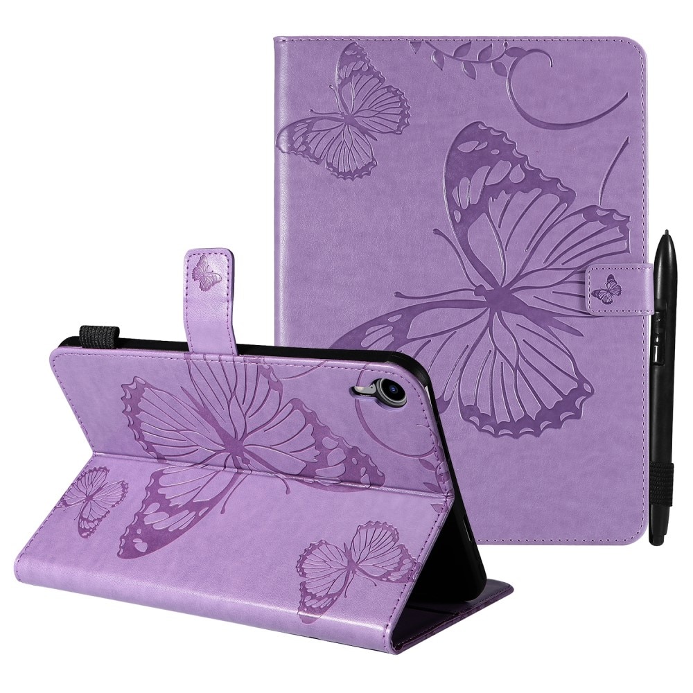 Custodia in pelle con farfalla iPad Mini 6 2021 Viola