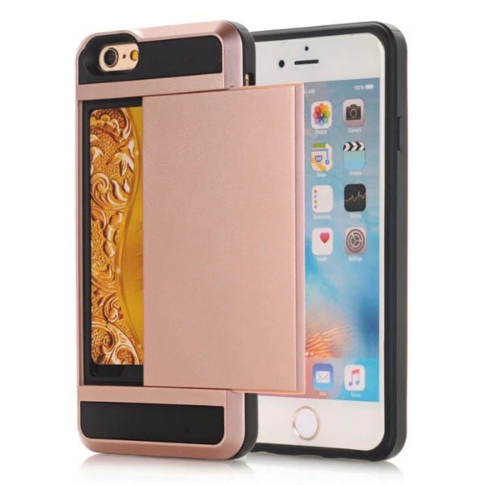 Cover portacarte iPhone 7 oro rosa