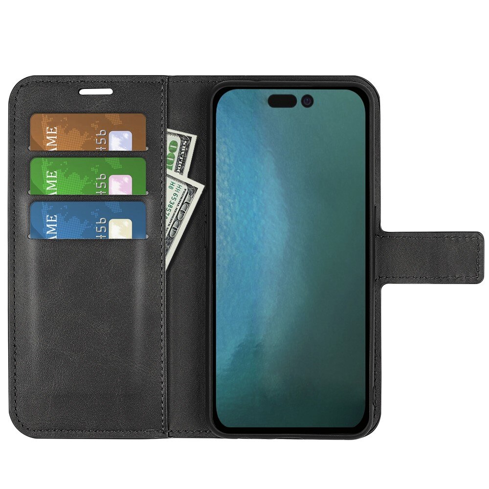 Cover portafoglio Leather Wallet iPhone 14 Pro Max Black