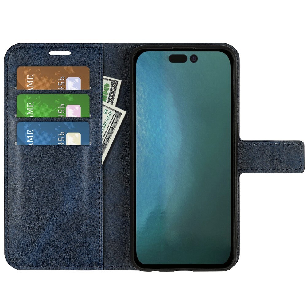 Cover portafoglio Leather Wallet iPhone 14 Pro Max Blue