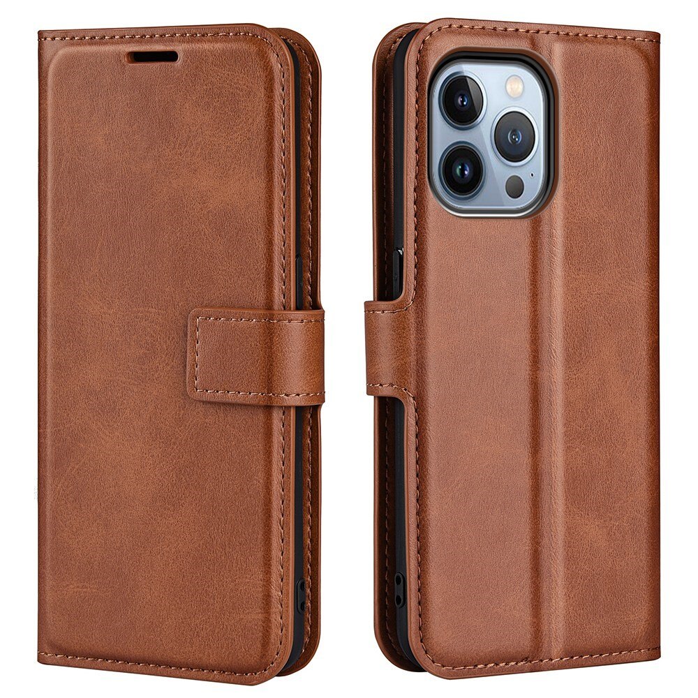 Cover portafoglio Leather Wallet iPhone 14 Pro Max Brown