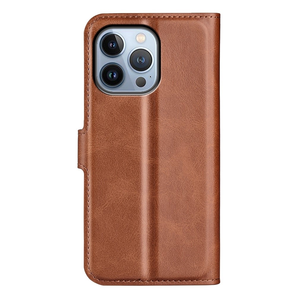 Cover portafoglio Leather Wallet iPhone 14 Pro Max Brown