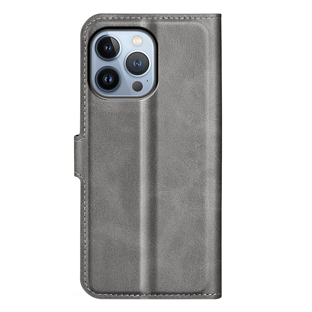Cover portafoglio Leather Wallet iPhone 14 Pro Grey