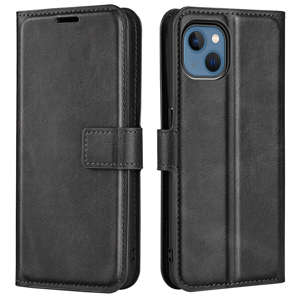 Cover portafoglio Leather Wallet iPhone 14 Black