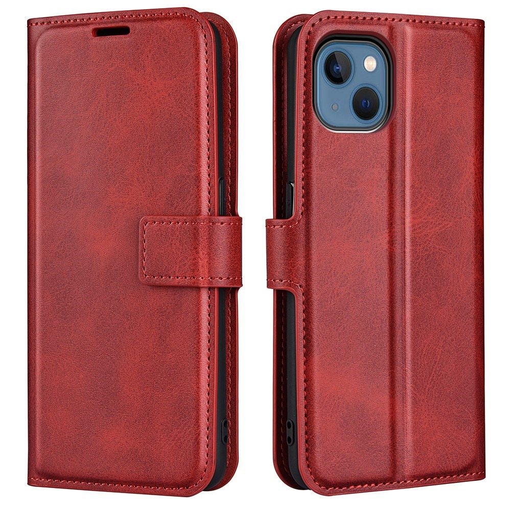 Cover portafoglio Leather Wallet iPhone 14 Red