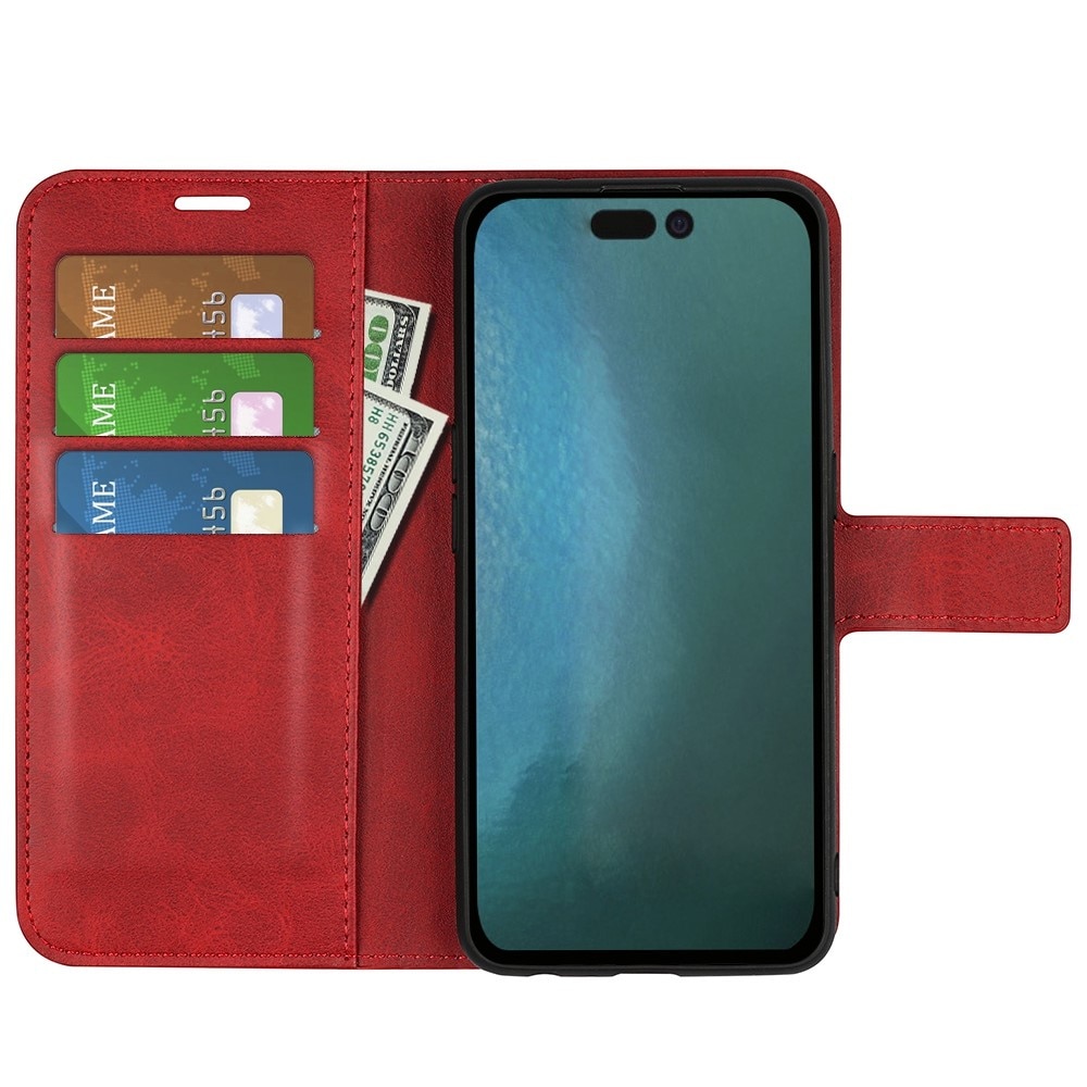 Cover portafoglio Leather Wallet iPhone 14 Red