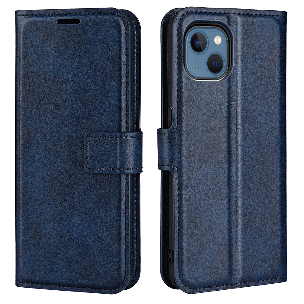 Cover portafoglio Leather Wallet iPhone 14 Blue