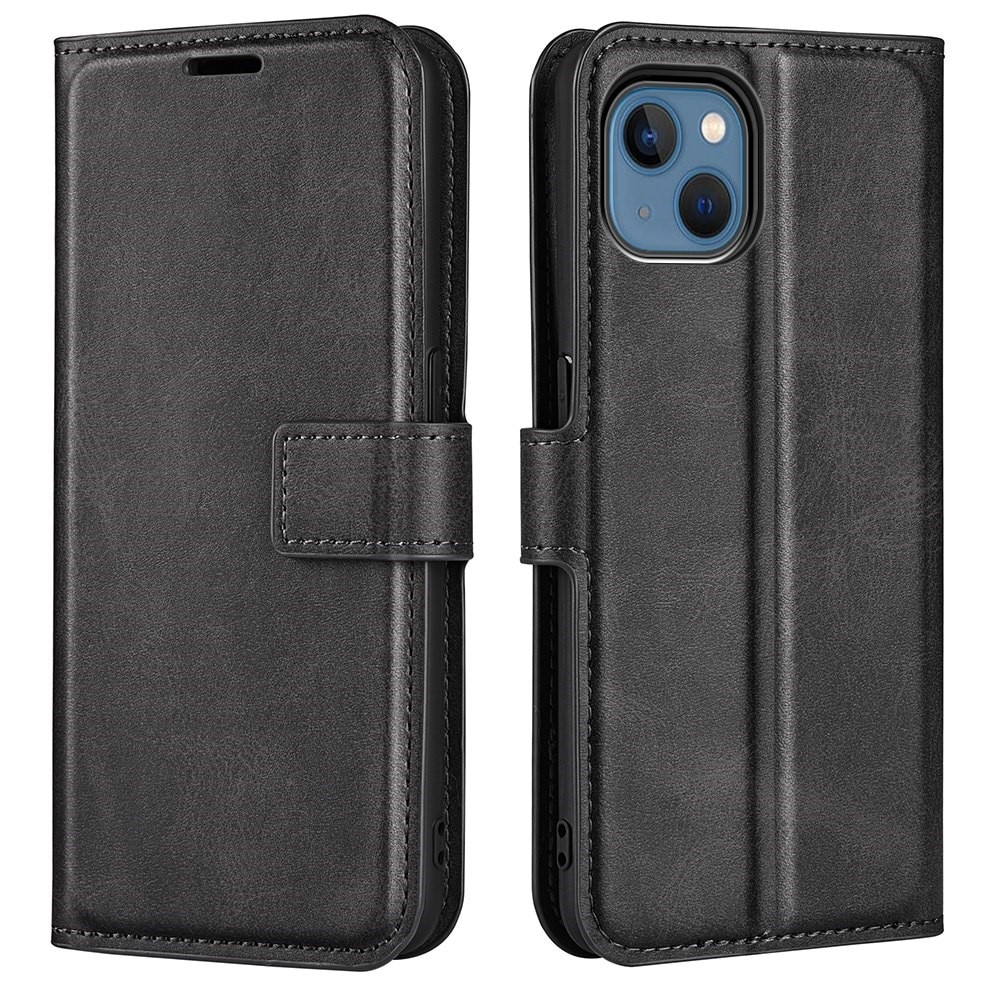 Cover portafoglio Leather Wallet iPhone 14 Plus Black