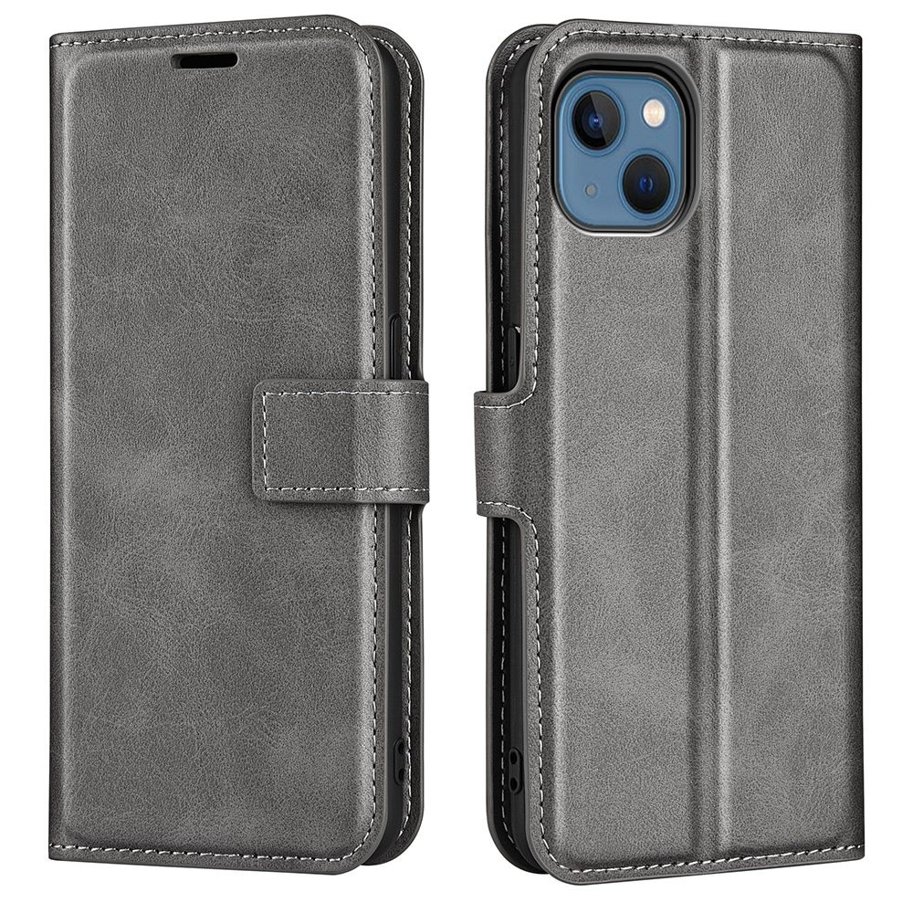 Cover portafoglio Leather Wallet iPhone 14 Plus Grey