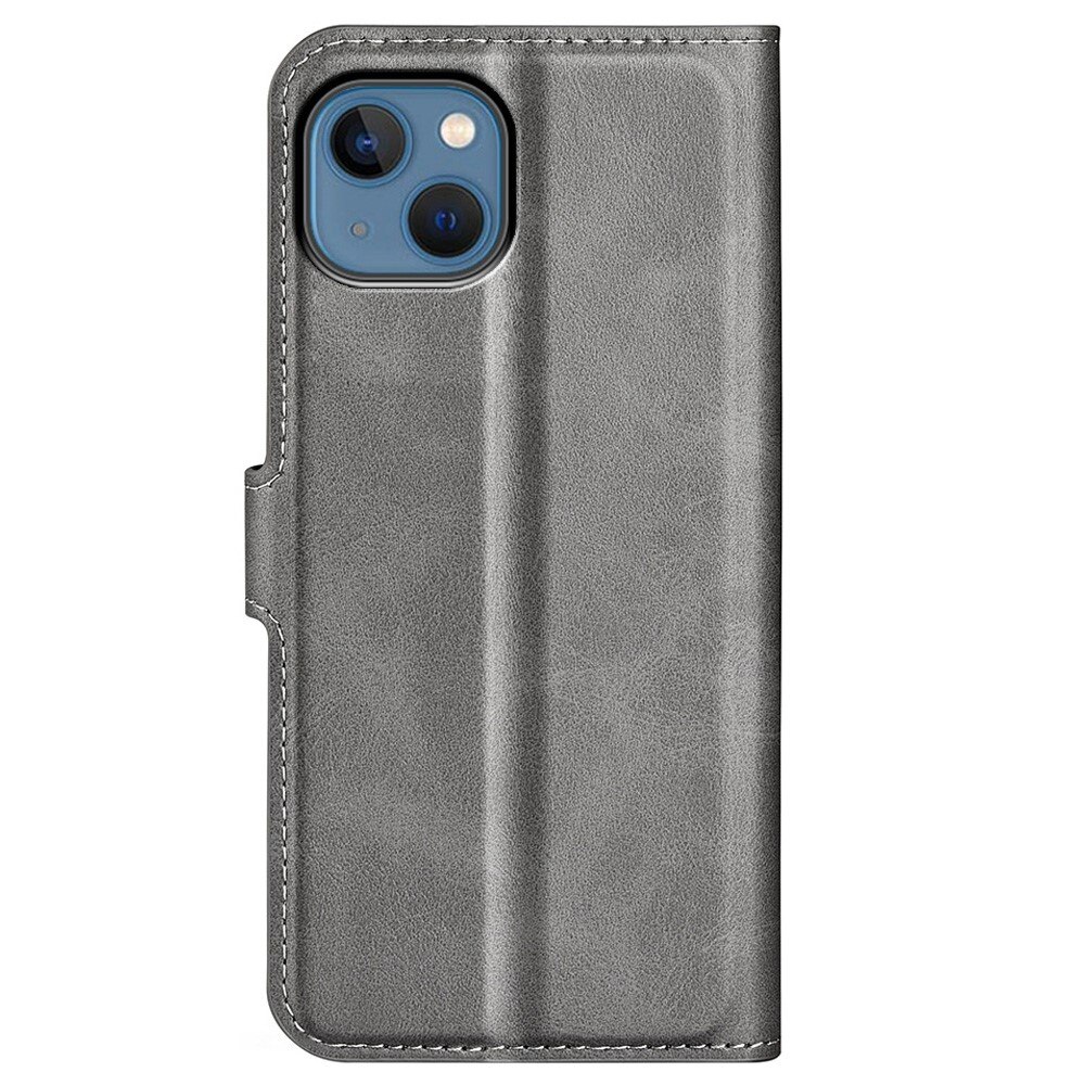 Cover portafoglio Leather Wallet iPhone 14 Plus Grey