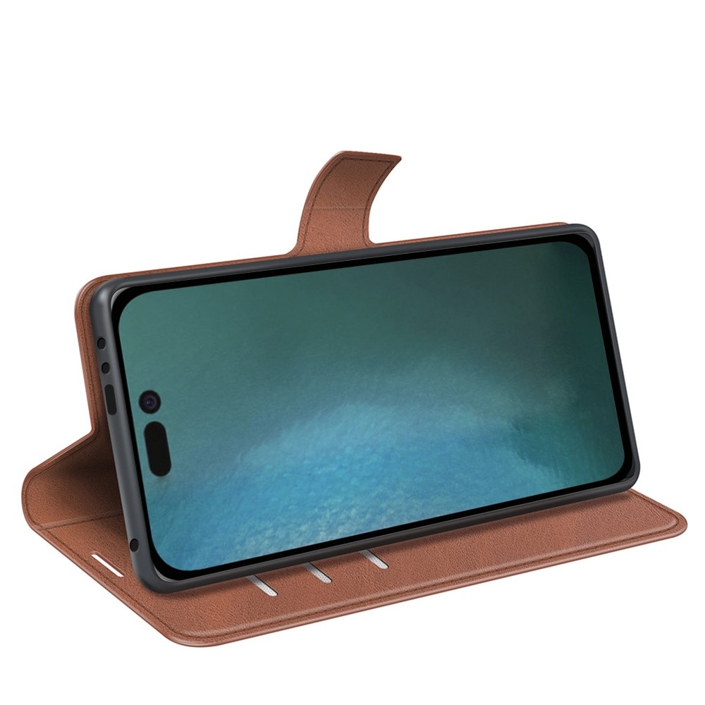 Cover portafoglio Leather Wallet iPhone 14 Plus Brown