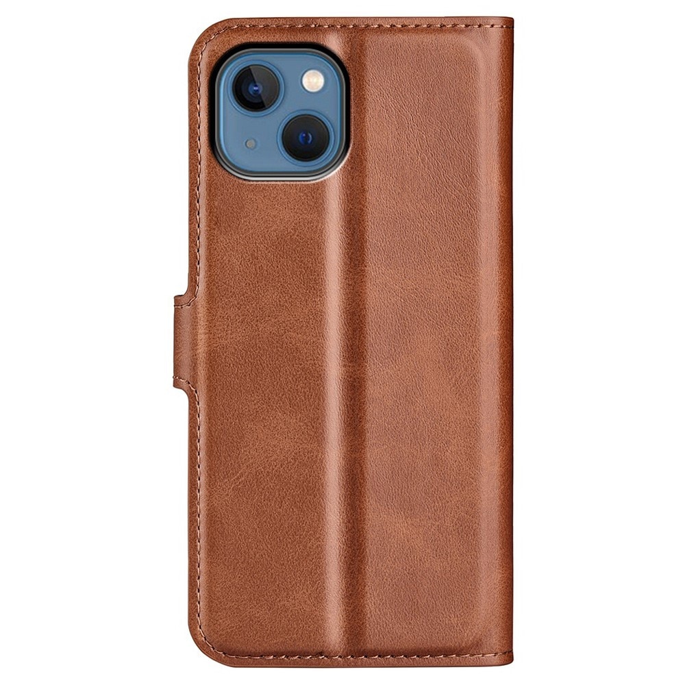 Cover portafoglio Leather Wallet iPhone 14 Plus Brown