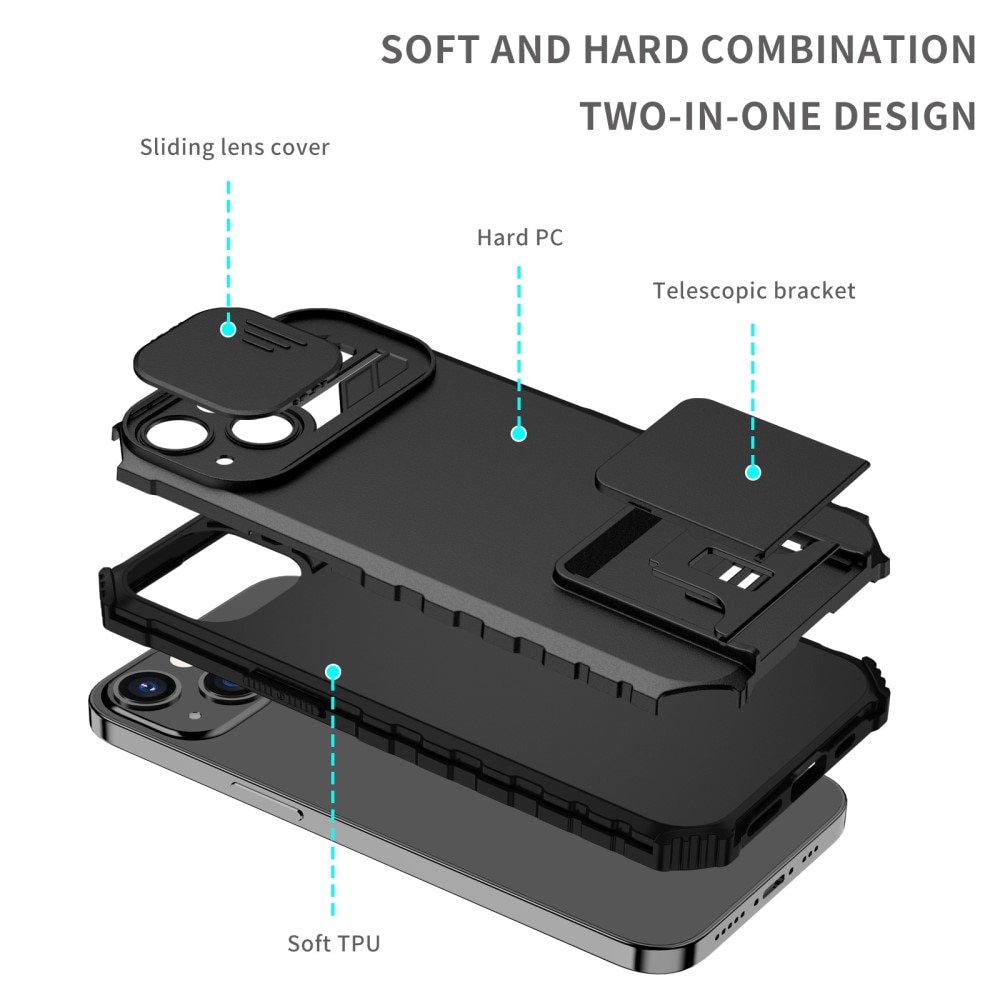 Cover Kickstand con Protezione fotocamera iPhone 13 Pro Nero