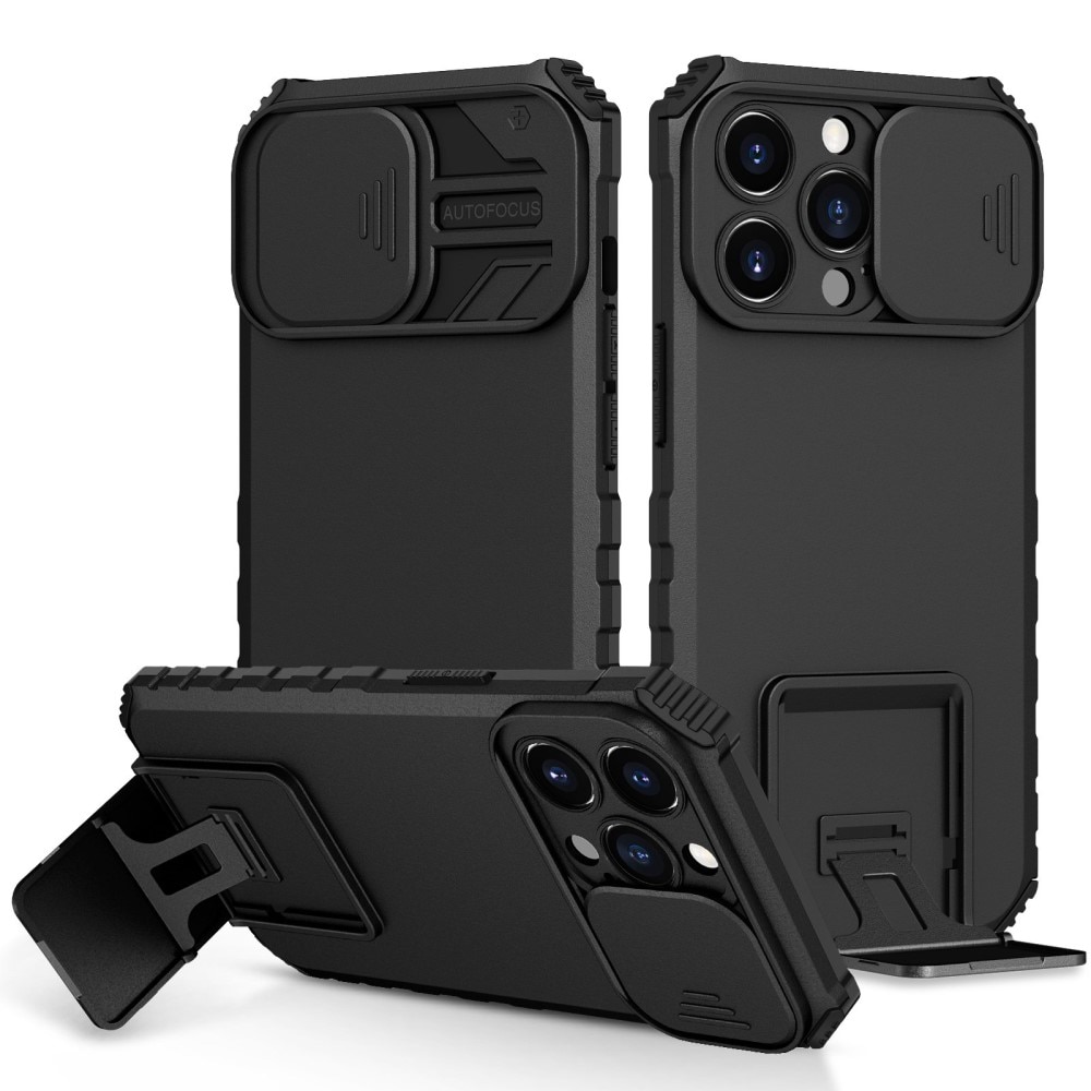 Cover Kickstand con Protezione fotocamera iPhone 13 Pro Nero