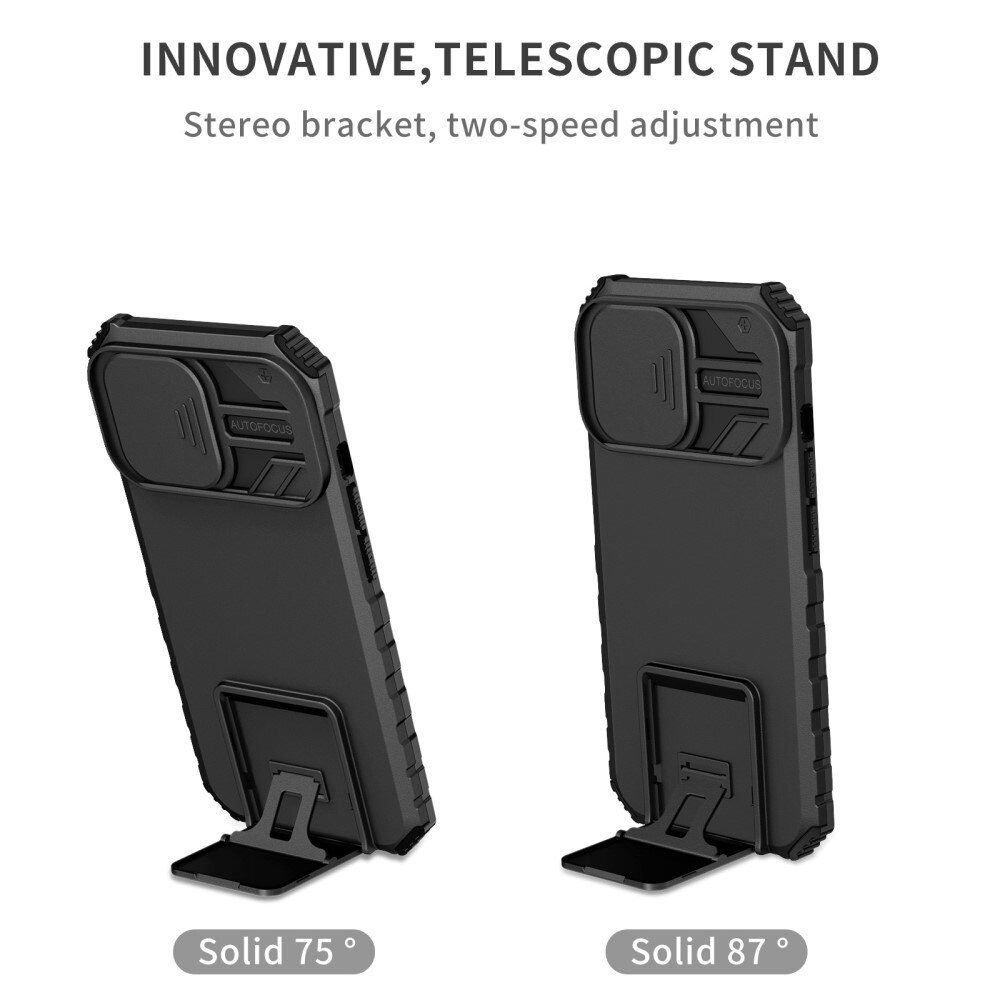 Cover Kickstand con Protezione fotocamera iPhone 13 Pro Nero