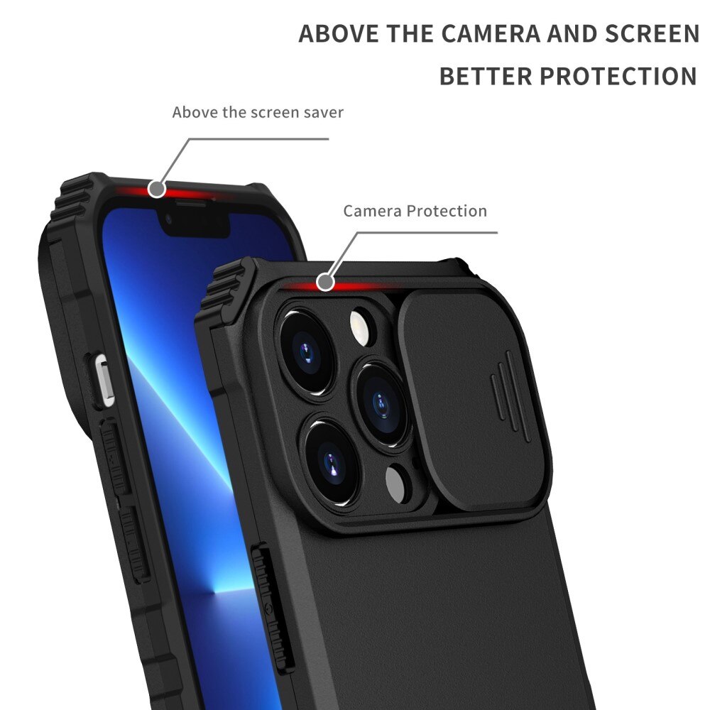 Cover Kickstand con Protezione fotocamera iPhone 13 Pro Nero