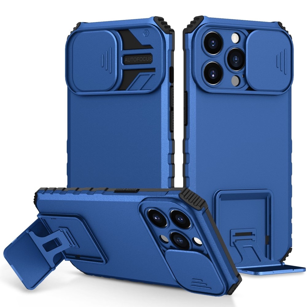 Cover Kickstand con Protezione fotocamera iPhone 13 Pro Blu