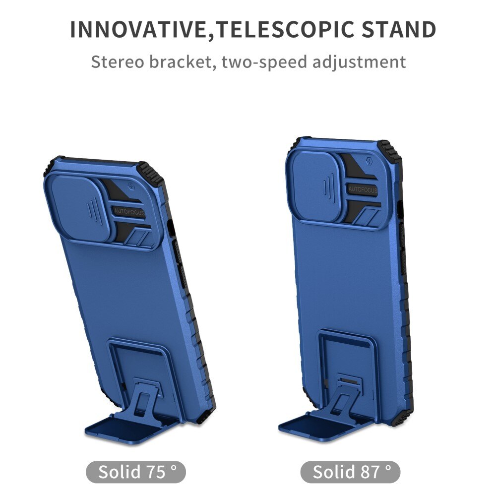 Cover Kickstand con Protezione fotocamera iPhone 13 Pro Blu