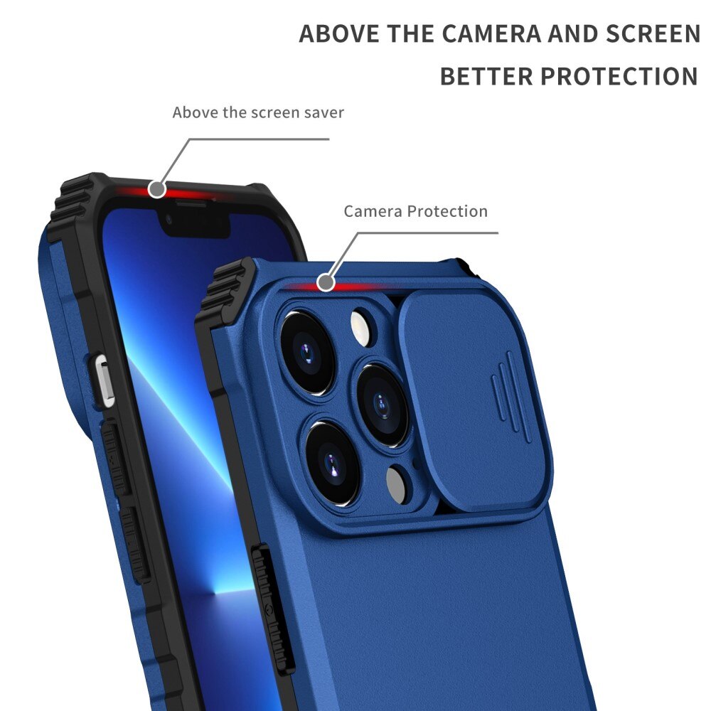 Cover Kickstand con Protezione fotocamera Apple iPhone 13 Pro Blu