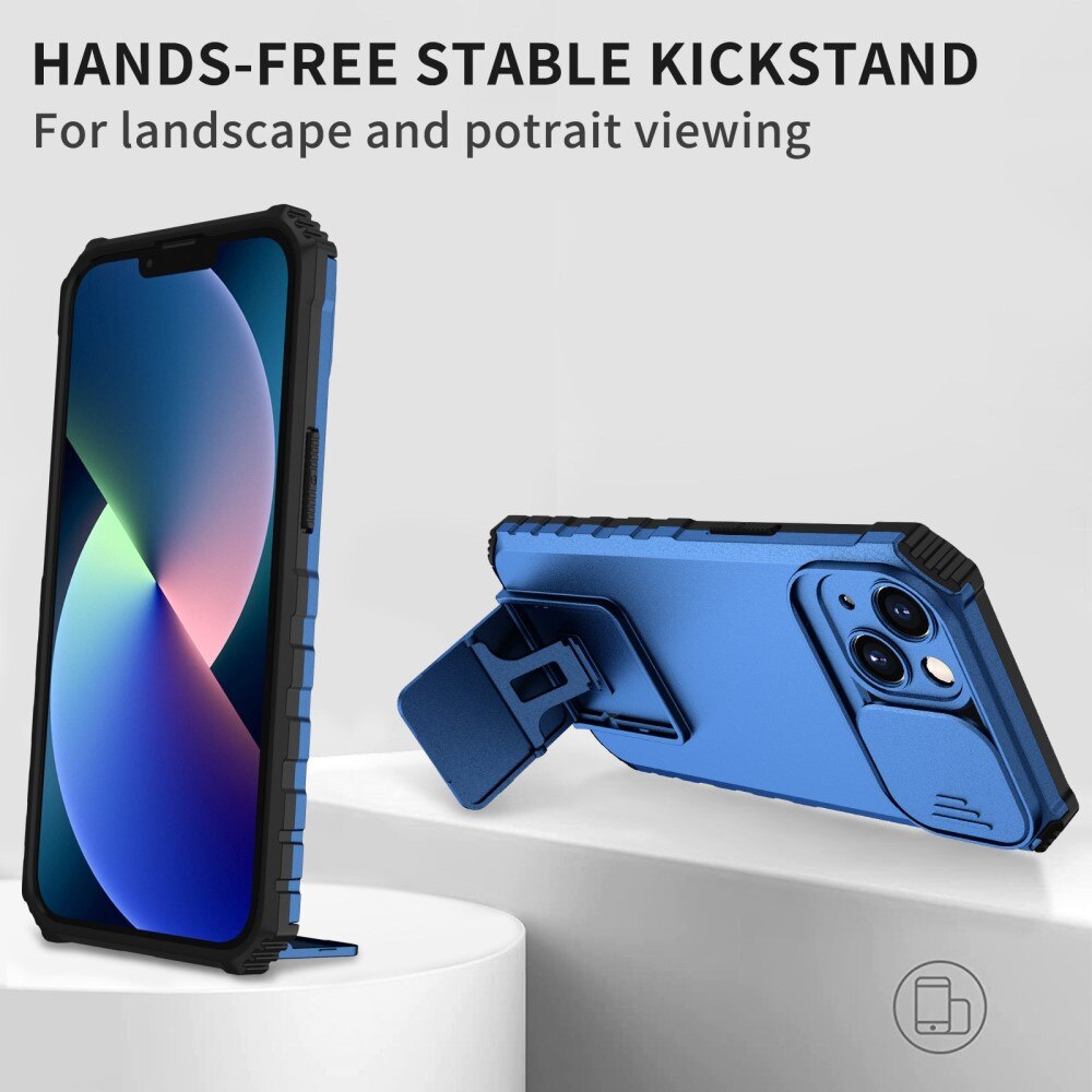Cover Kickstand con Protezione fotocamera Apple iPhone 13 Pro Blu