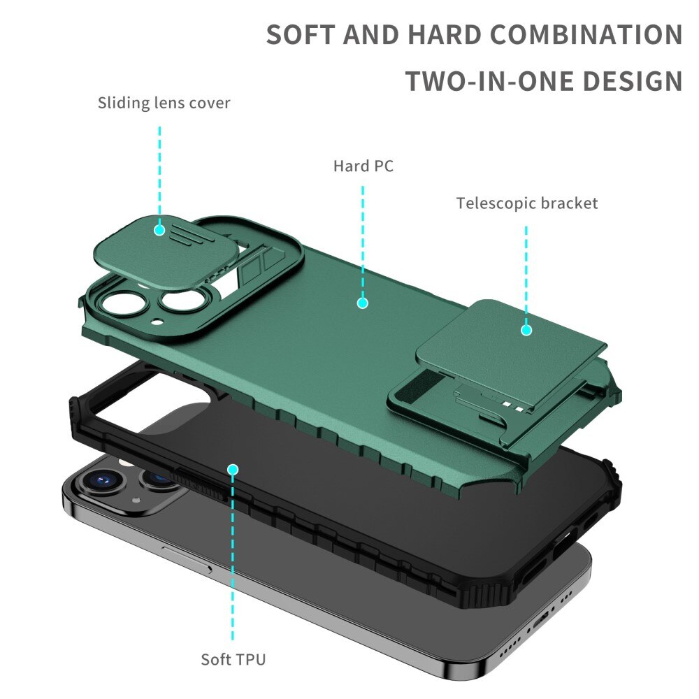 Cover Kickstand con Protezione fotocamera Apple iPhone 13 Pro Verde