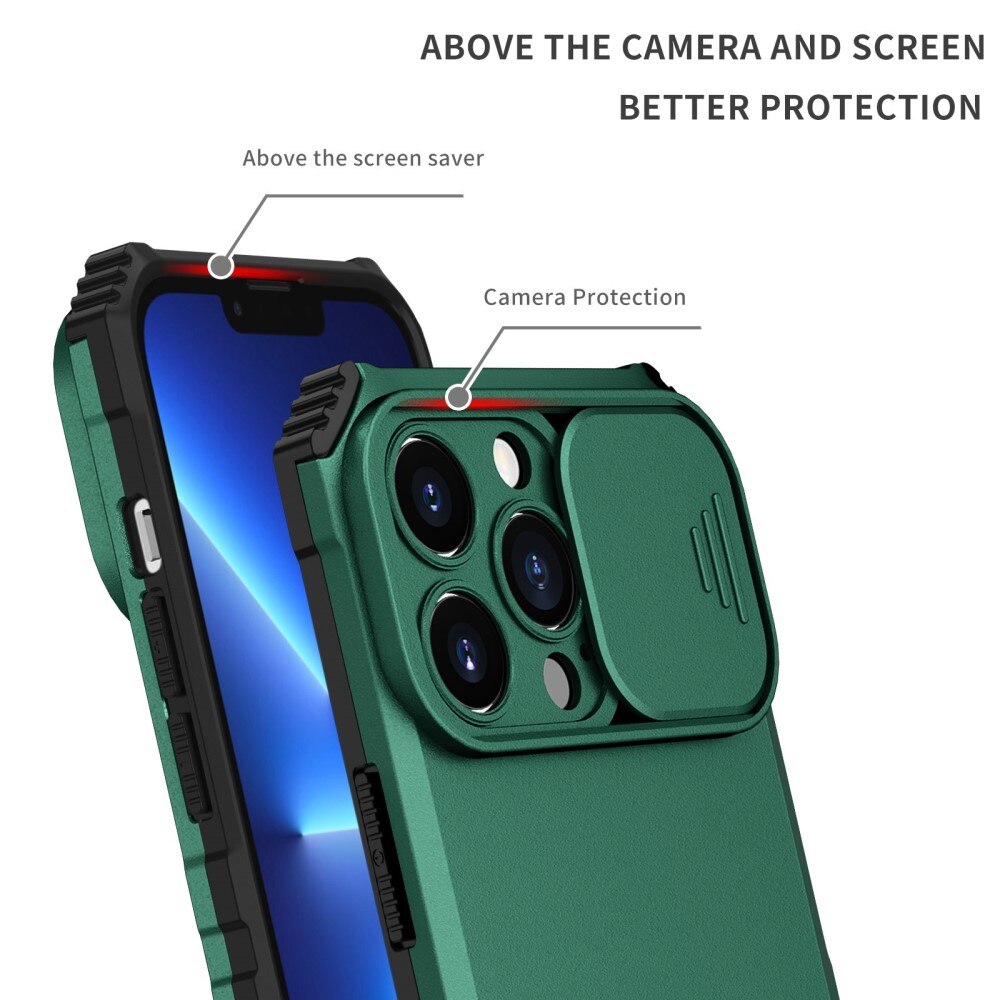 Cover Kickstand con Protezione fotocamera Apple iPhone 13 Pro Verde
