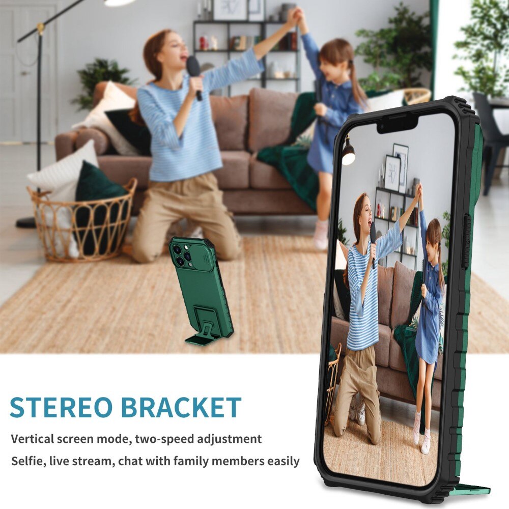 Cover Kickstand con Protezione fotocamera Apple iPhone 13 Pro Verde
