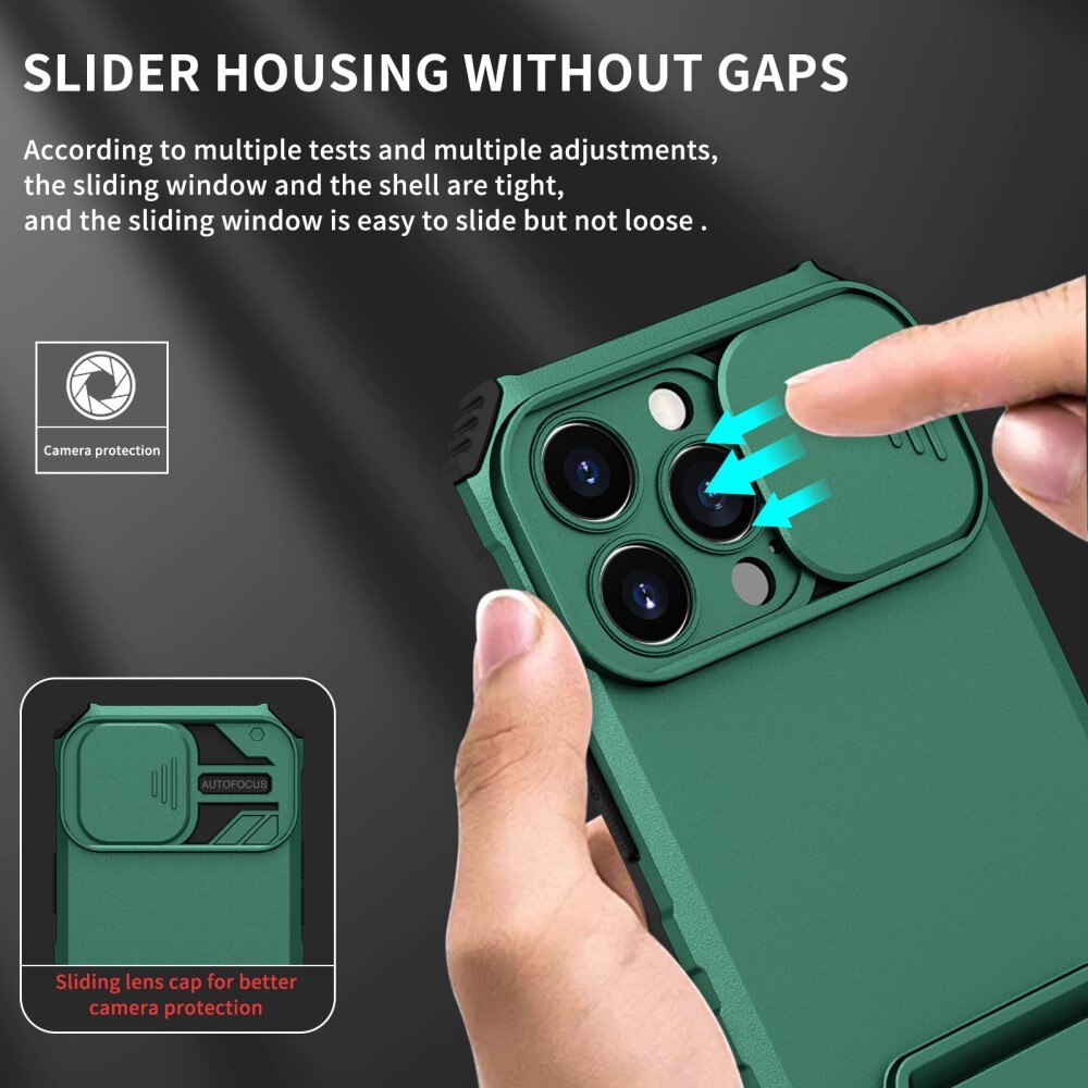 Cover Kickstand con Protezione fotocamera Apple iPhone 13 Pro Verde
