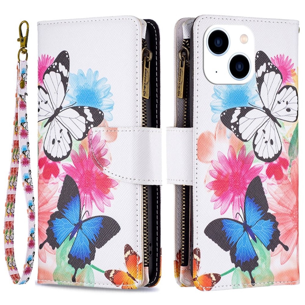 Borsa a portafoglio iPhone 14 Farfalle estive