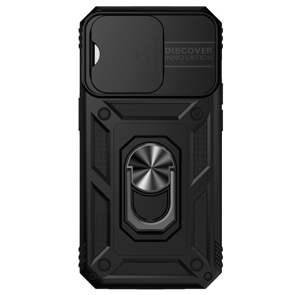 Cover ibride con anello e protezione fotocamera iPhone 14 Pro Max Nero