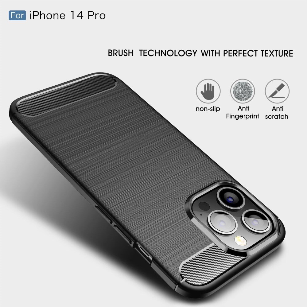 Cover TPU Brushed iPhone 14 Pro Nero