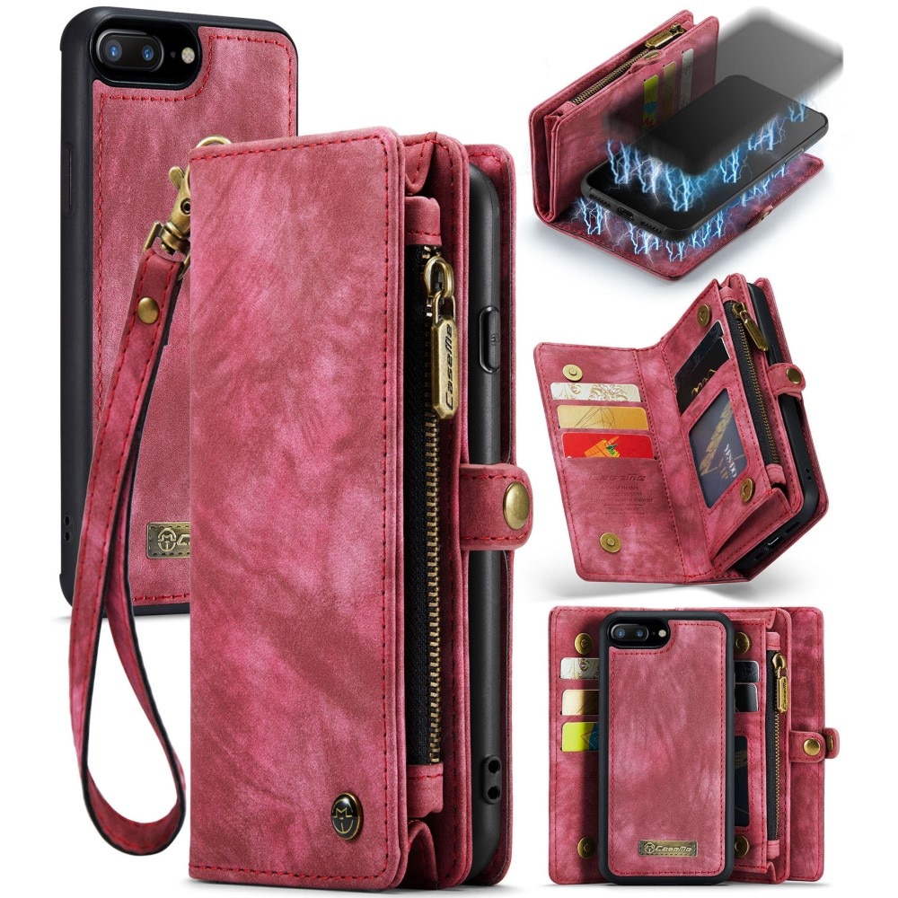 Cover portafoglio Multi-Slot iPhone 7 Plus/8 Plus Rosso