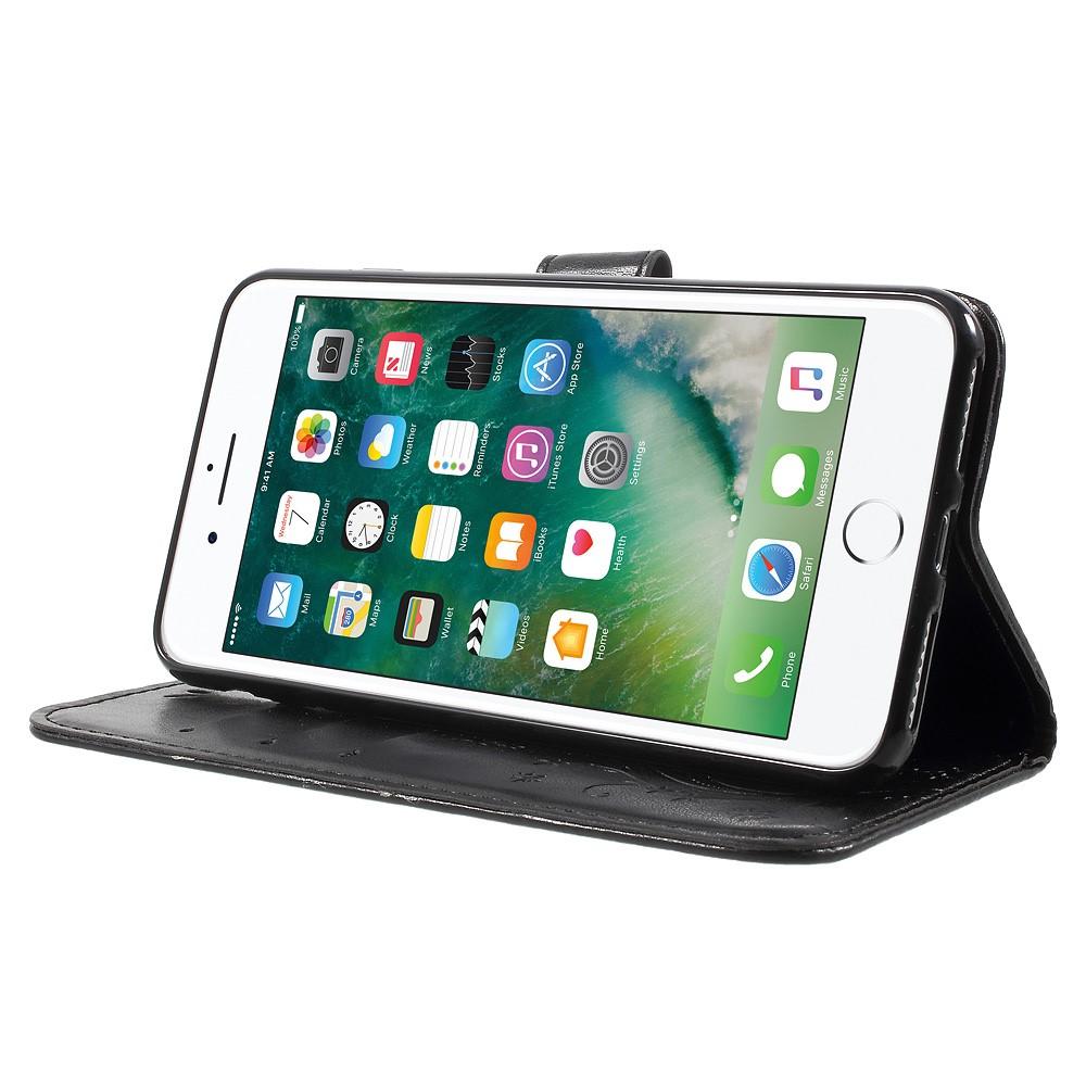 Custodia in pelle a farfalle per Apple iPhone 7 Plus/iPhone 8 Plus, Nero