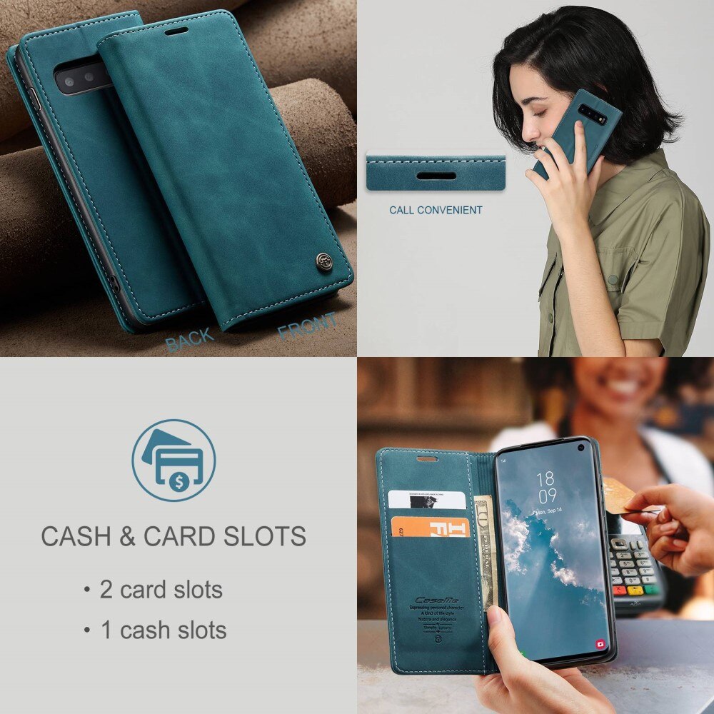 Custodie a portafoglio sottili Samsung Galaxy S10 Blu