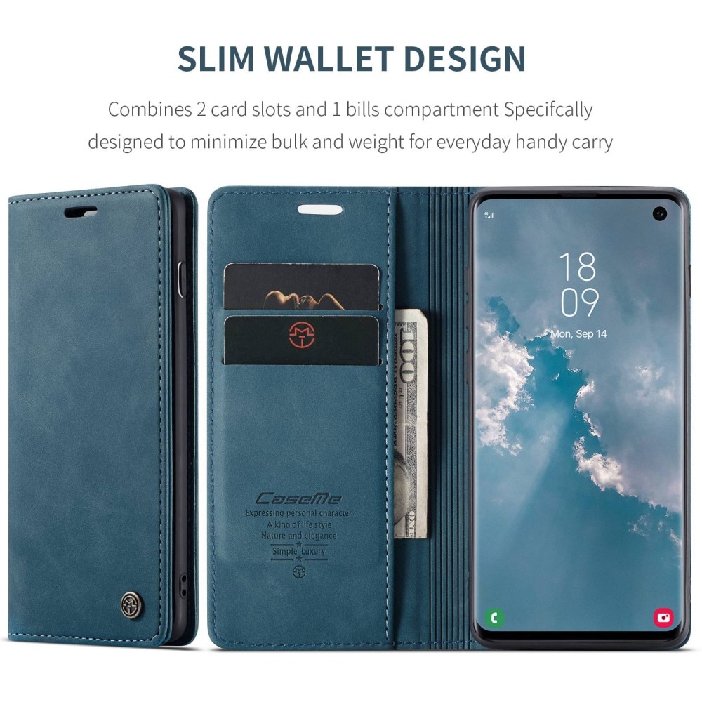 Custodie a portafoglio sottili Samsung Galaxy S10 blu