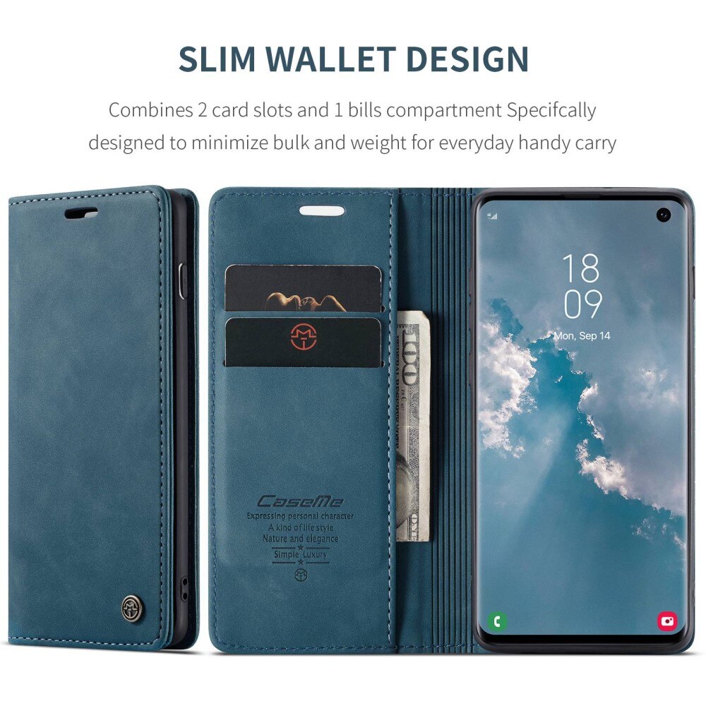 Custodie a portafoglio sottili Samsung Galaxy S10 Blu